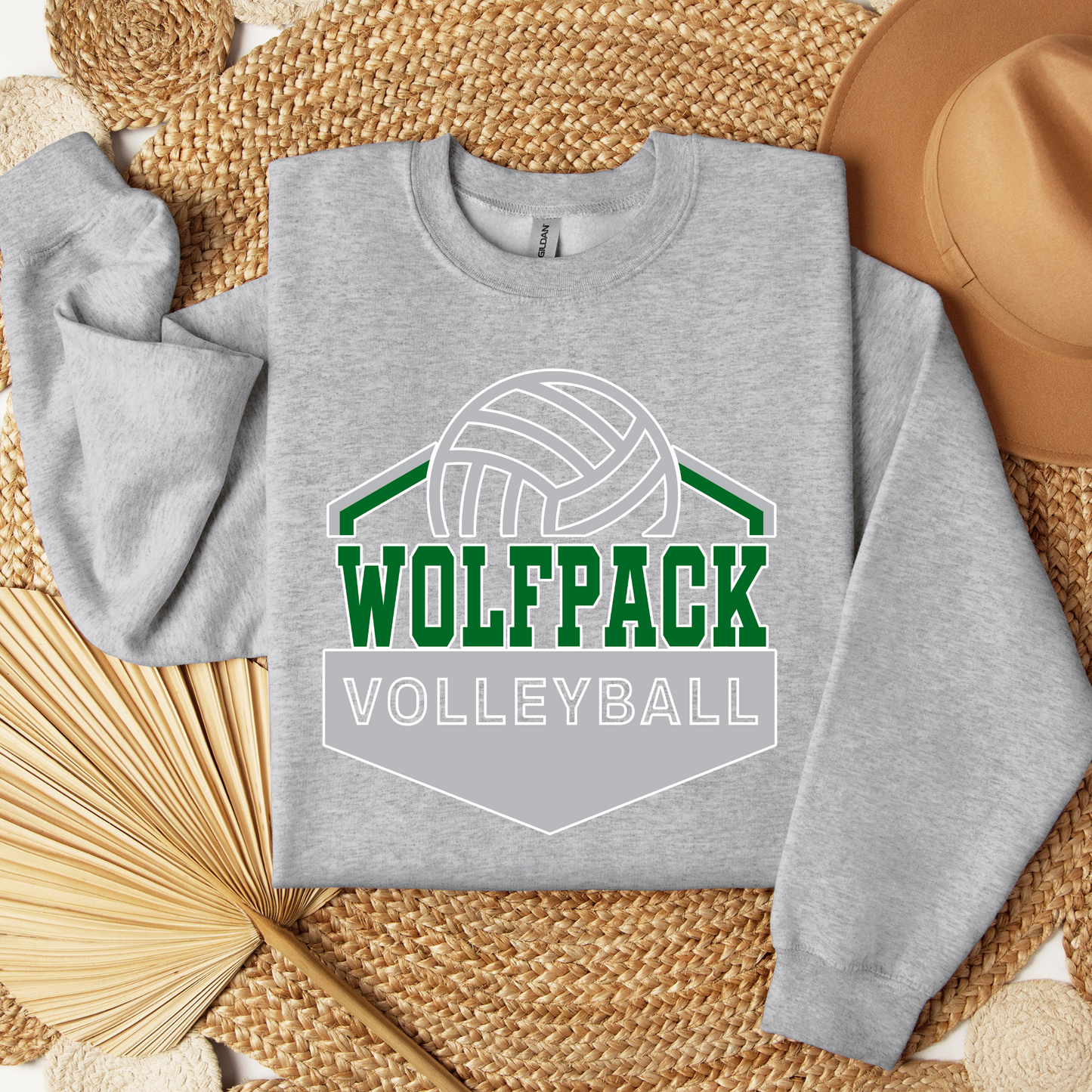 Wolfpack Volleyball - Hoodie or Crewneck Sweatshirt - Adult