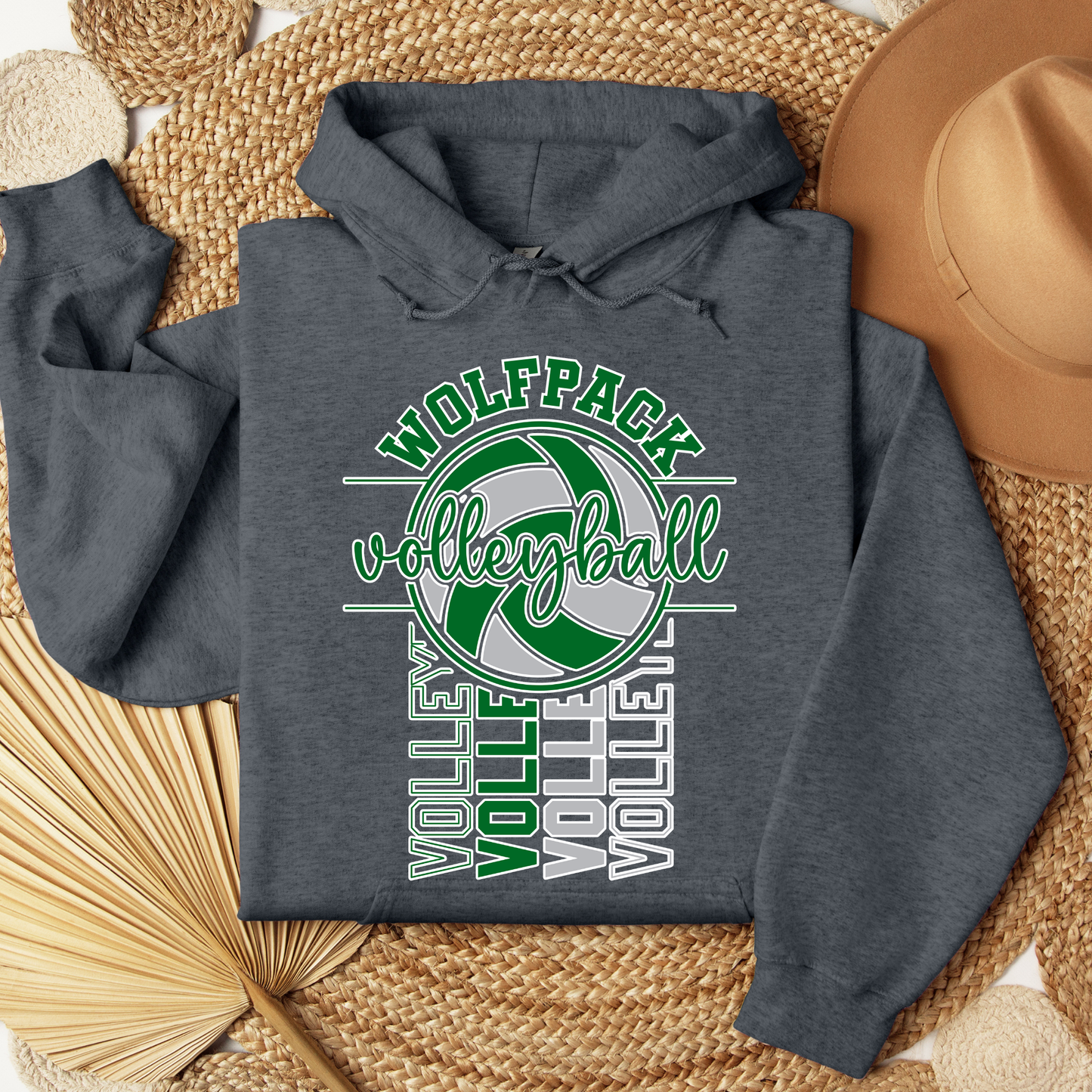 Wolfpack Vertical Hoodie - Hoodie or Crewneck Sweatshirt - Youth