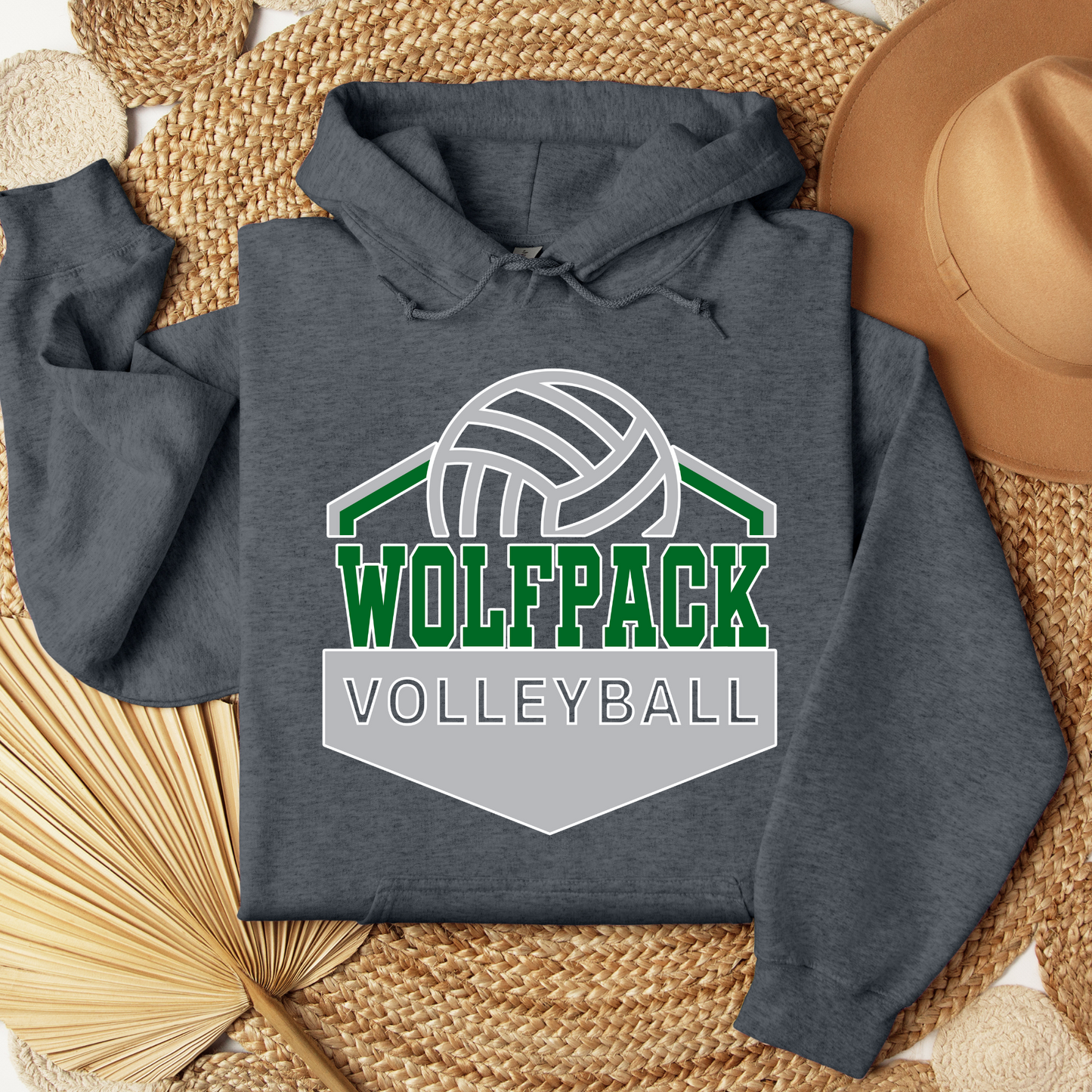Wolfpack Volleyball - Hoodie or Crewneck Sweatshirt - Adult