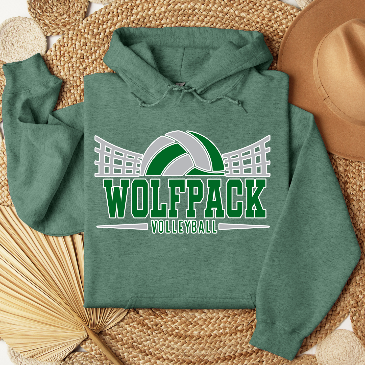 Wolfpack Volleyball - Hoodie or Crewneck Sweatshirt - Adult