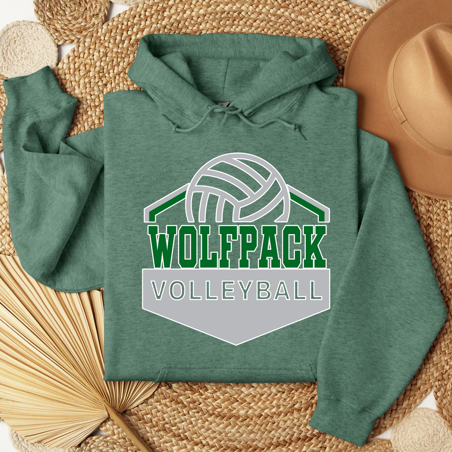 Wolfpack Volleyball - Hoodie or Crewneck Sweatshirt - Adult