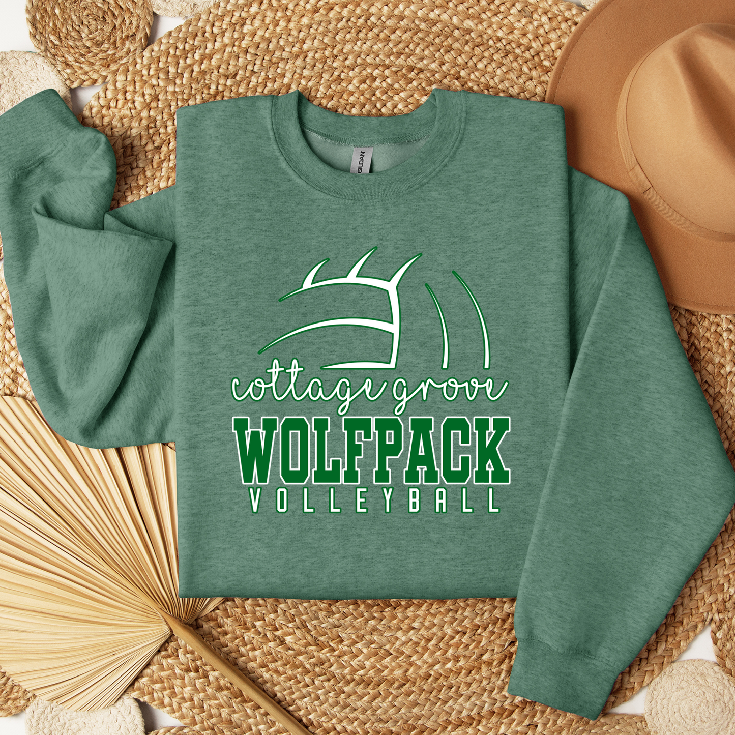 Wolfpack Volleyball - Hoodie or Crewneck Sweatshirt - Youth