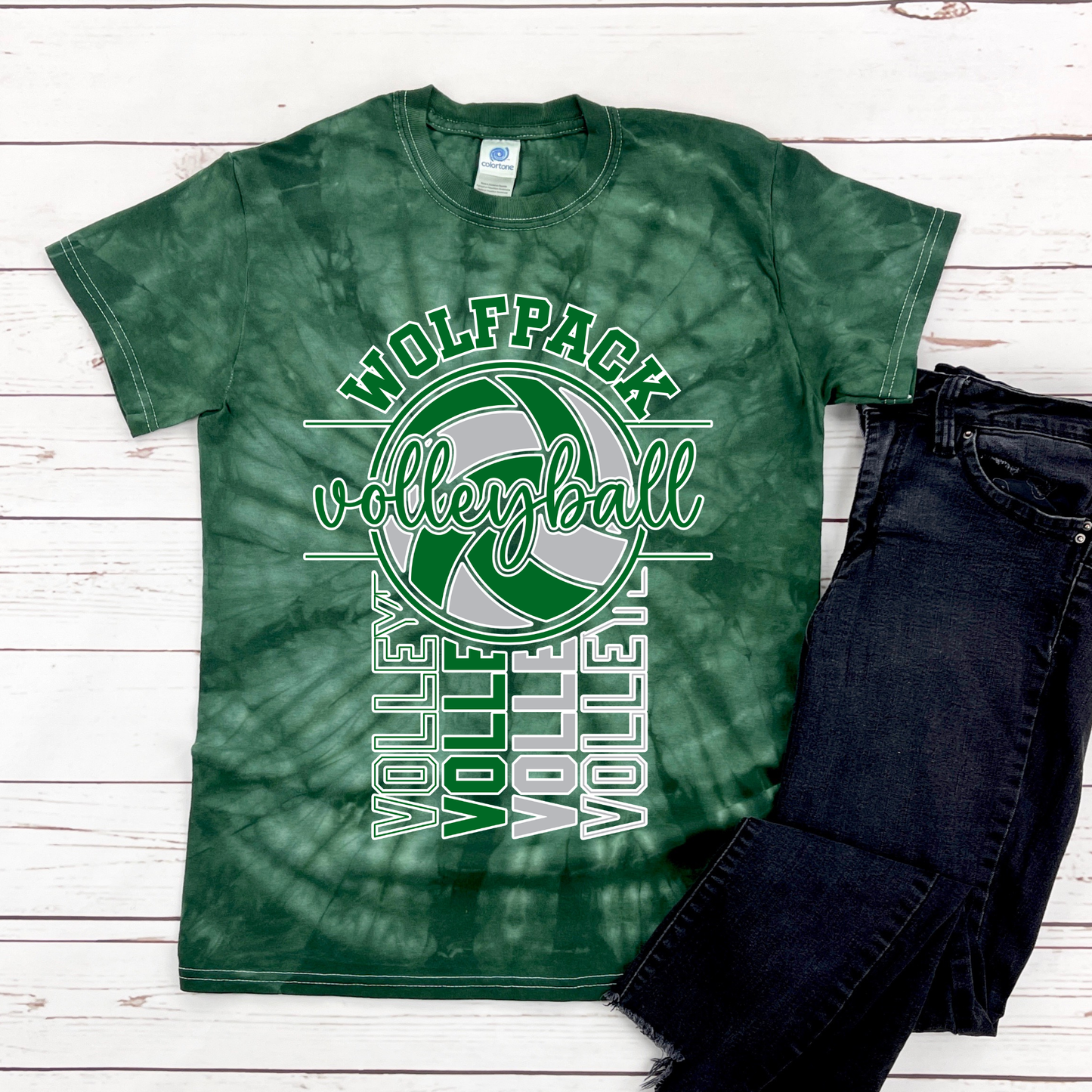 Wolfpack Vertical Tee - Adult Tie Dye