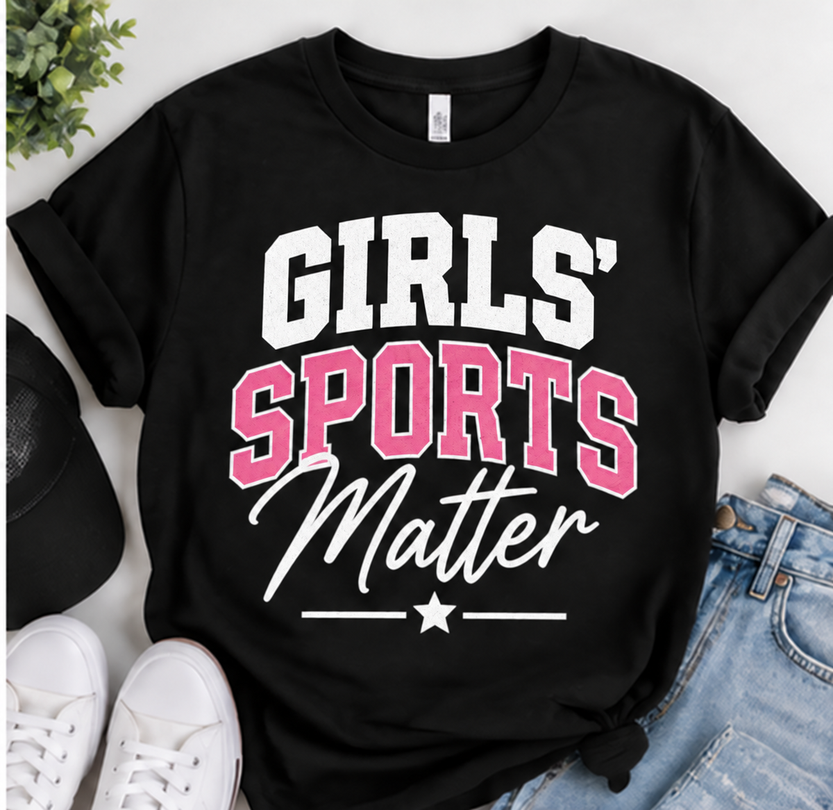 Girls Sports Matter - Black/Pink Tee
