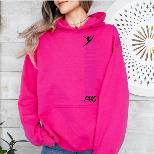 Perpetual Motion Gymnastics - Pink on Pink - Adult Hoodie or Crew NEW 2025!