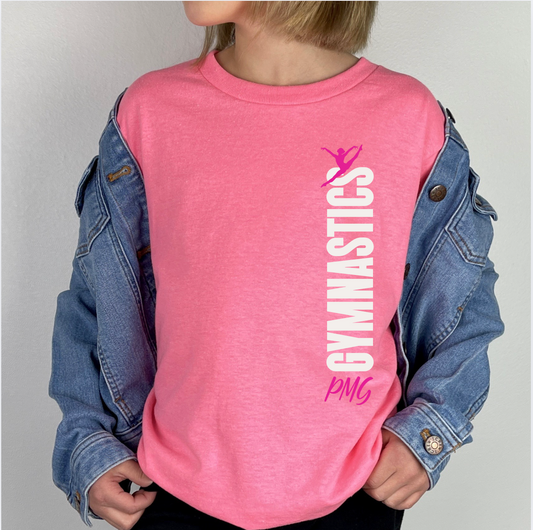 PMG Gymnastics - White on Pink -  Youth Hoodie or Crew NEW 2025!