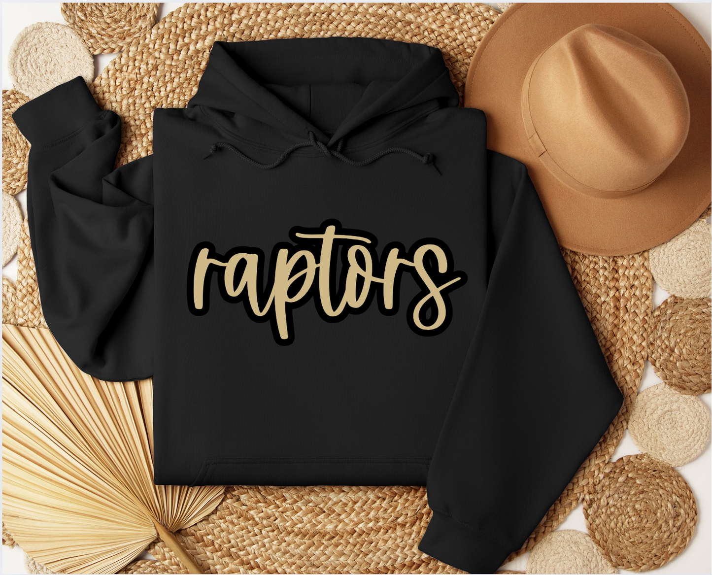 3D - Puff Print & Glitter Background - Raptors - Youth Hoodie or Crew
