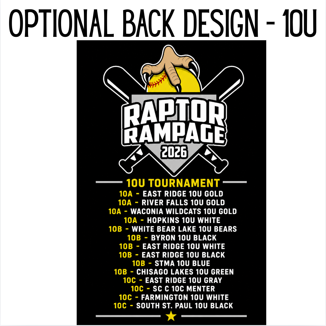Raptor Rampage Youth Dri-Fit Tee - Optional Back
