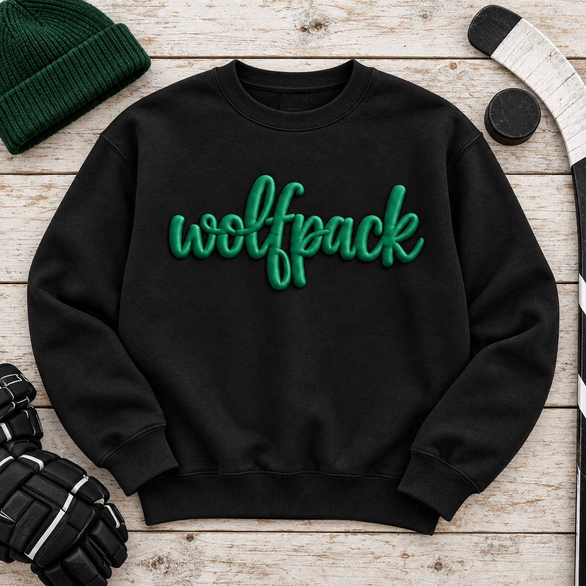 Wolfpack - Black - Green Puff