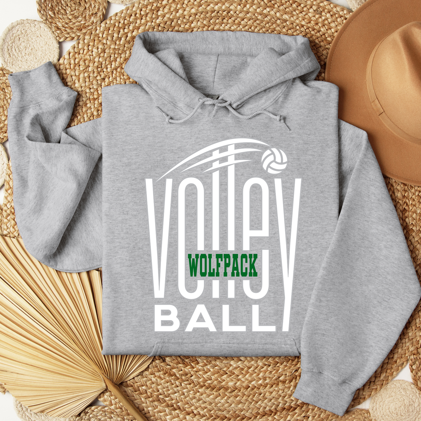 Wolfpack Volleyball - Hoodie or Crewneck Sweatshirt - Adult