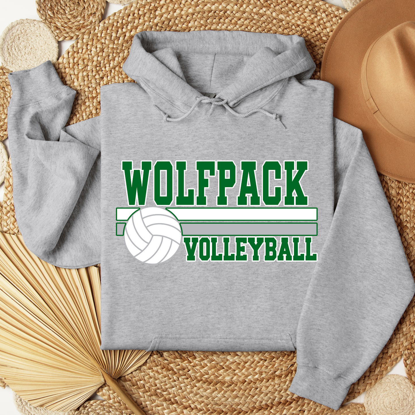 Wolfpack Volleyball - Hoodie or Crewneck Sweatshirt - Adult