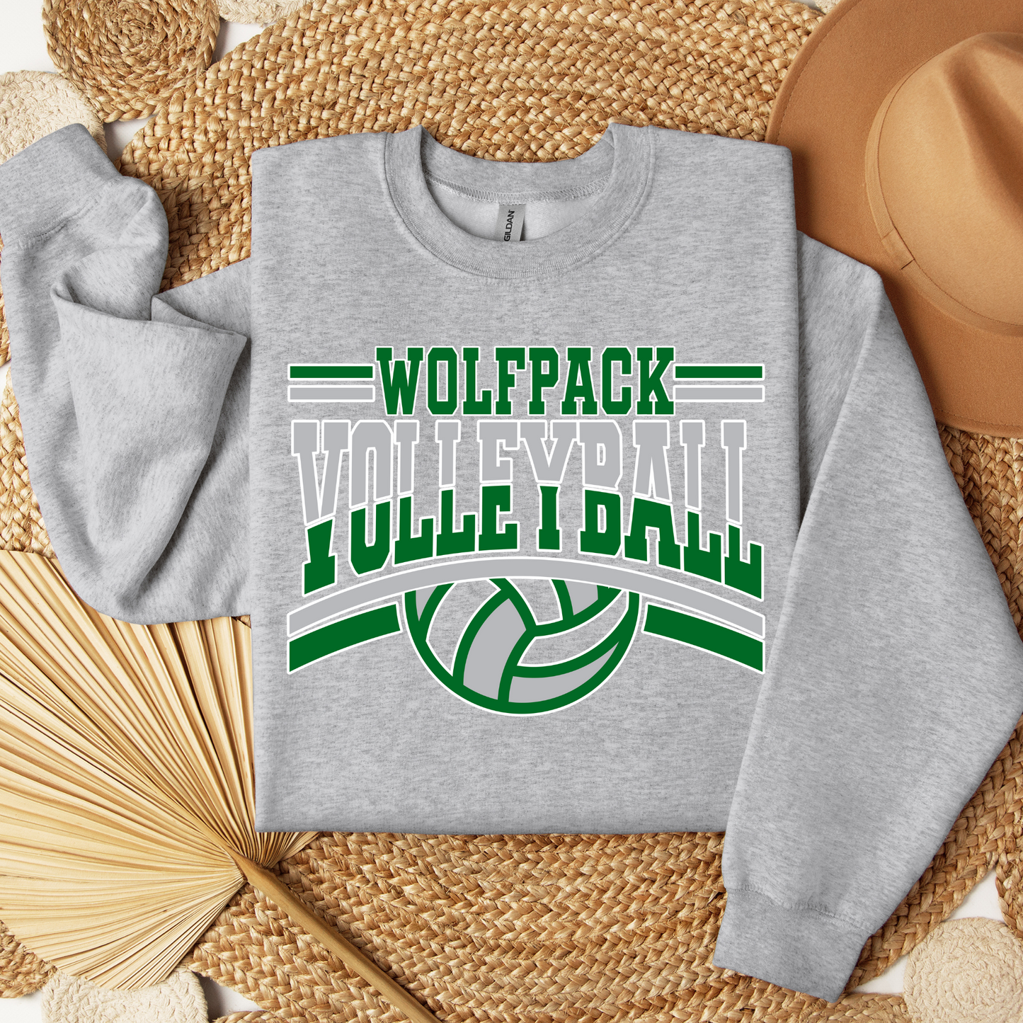 Wolfpack Volleyball - Hoodie or Crewneck Sweatshirt - Youth