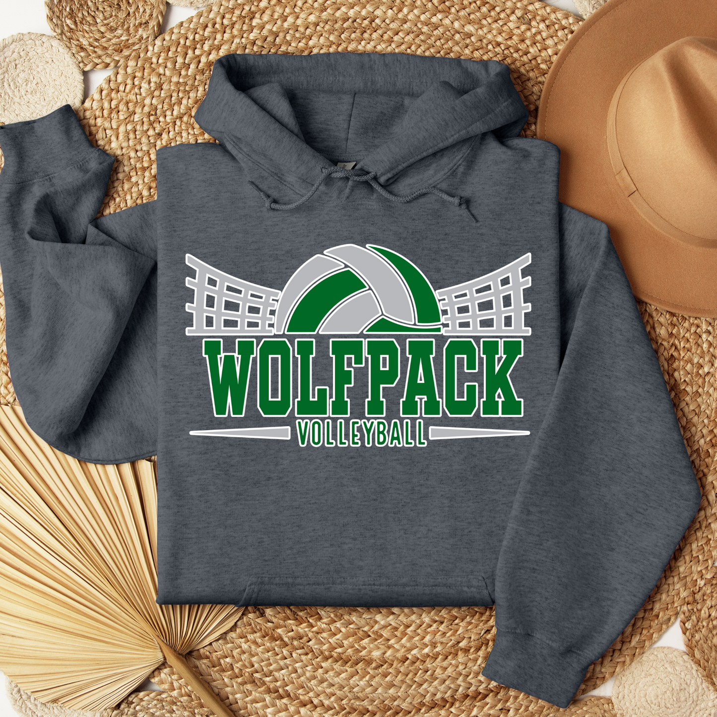 Wolfpack Volleyball - Hoodie or Crewneck Sweatshirt - Adult