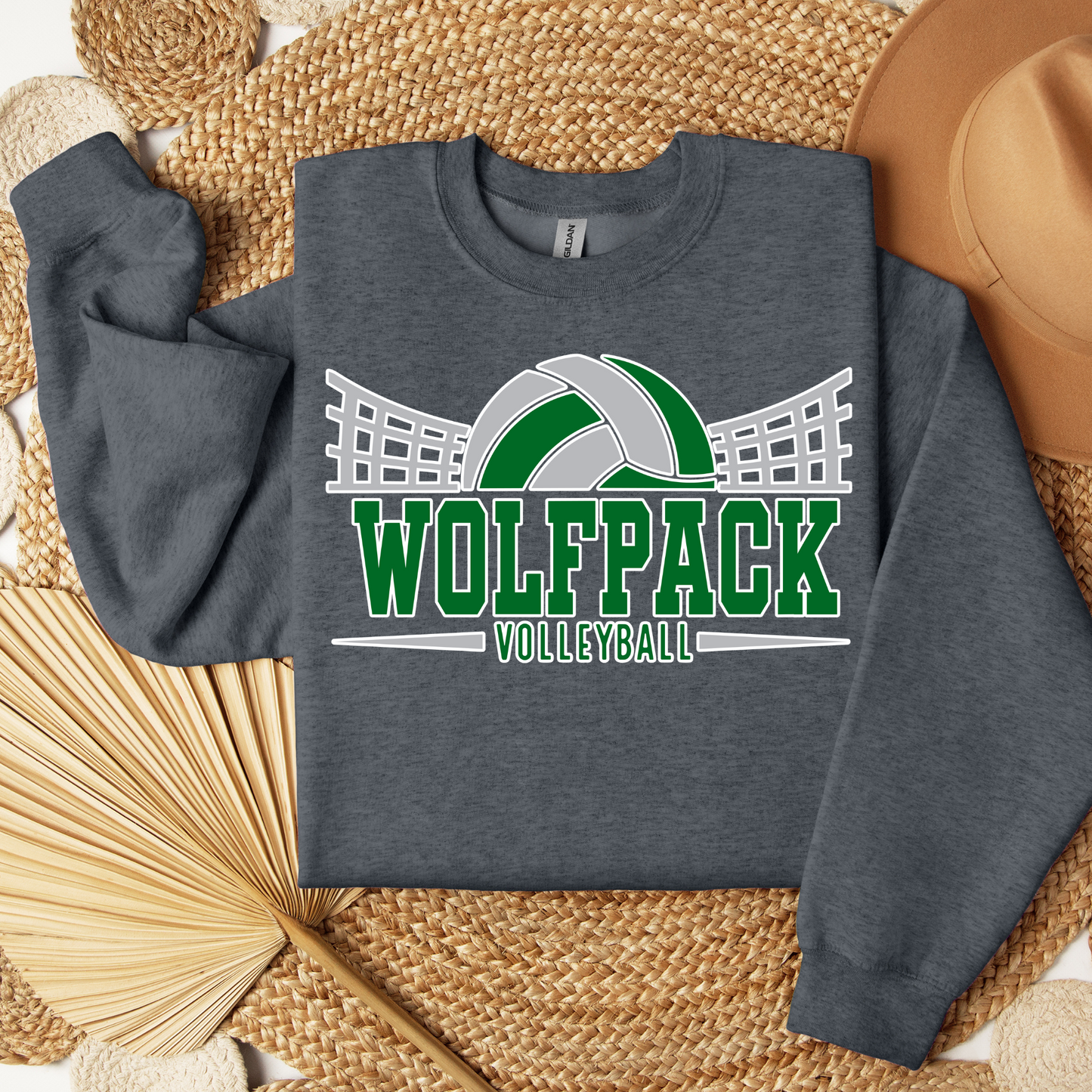 Wolfpack Volleyball - Hoodie or Crewneck Sweatshirt - Youth