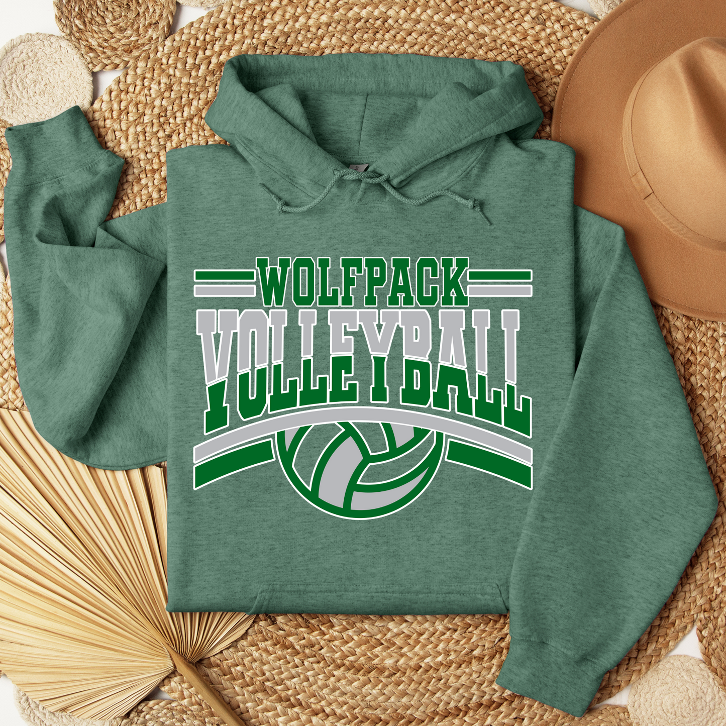 Wolfpack Volleyball - Hoodie or Crewneck Sweatshirt - Adult