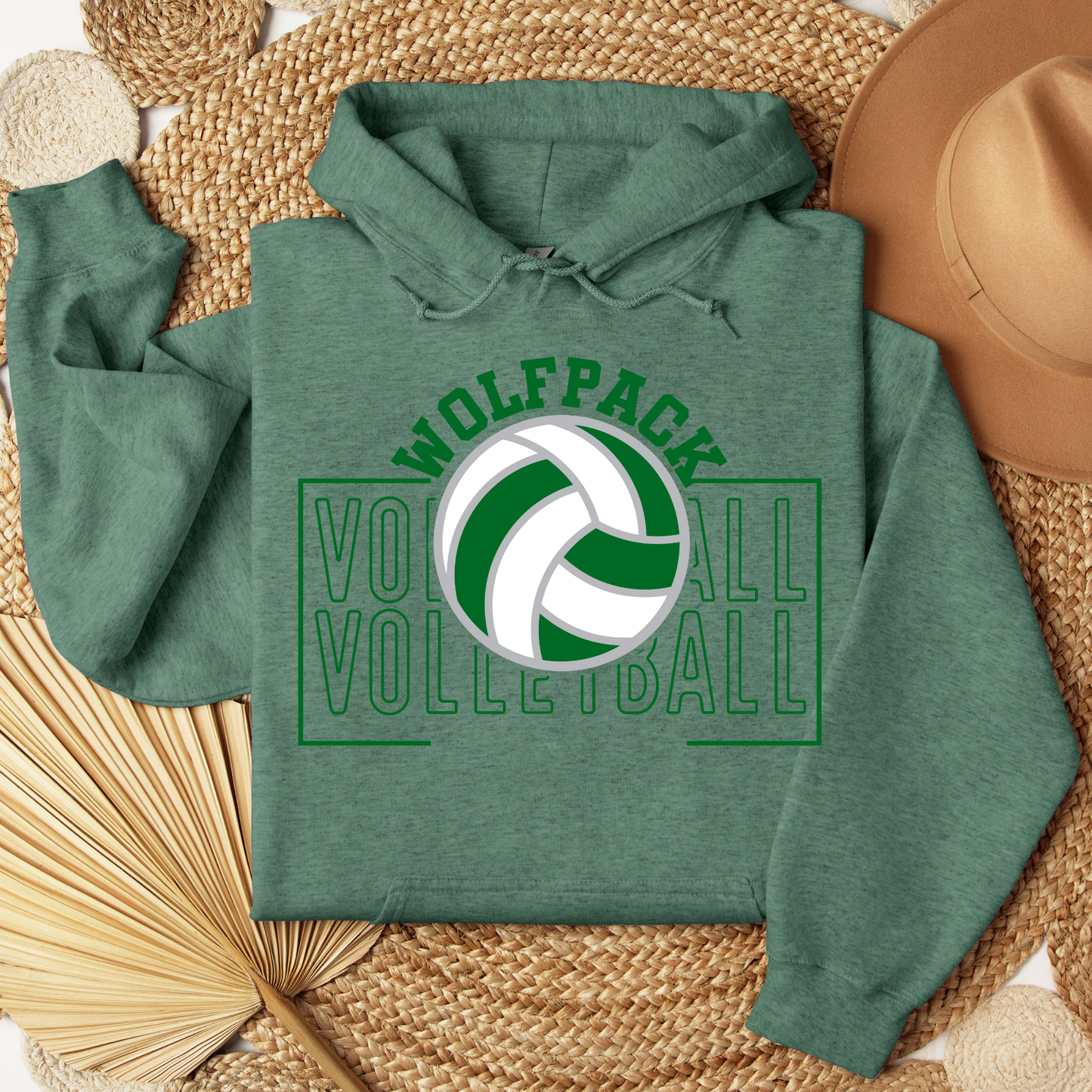 Wolfpack Volleyball - Hoodie or Crewneck Sweatshirt - Adult