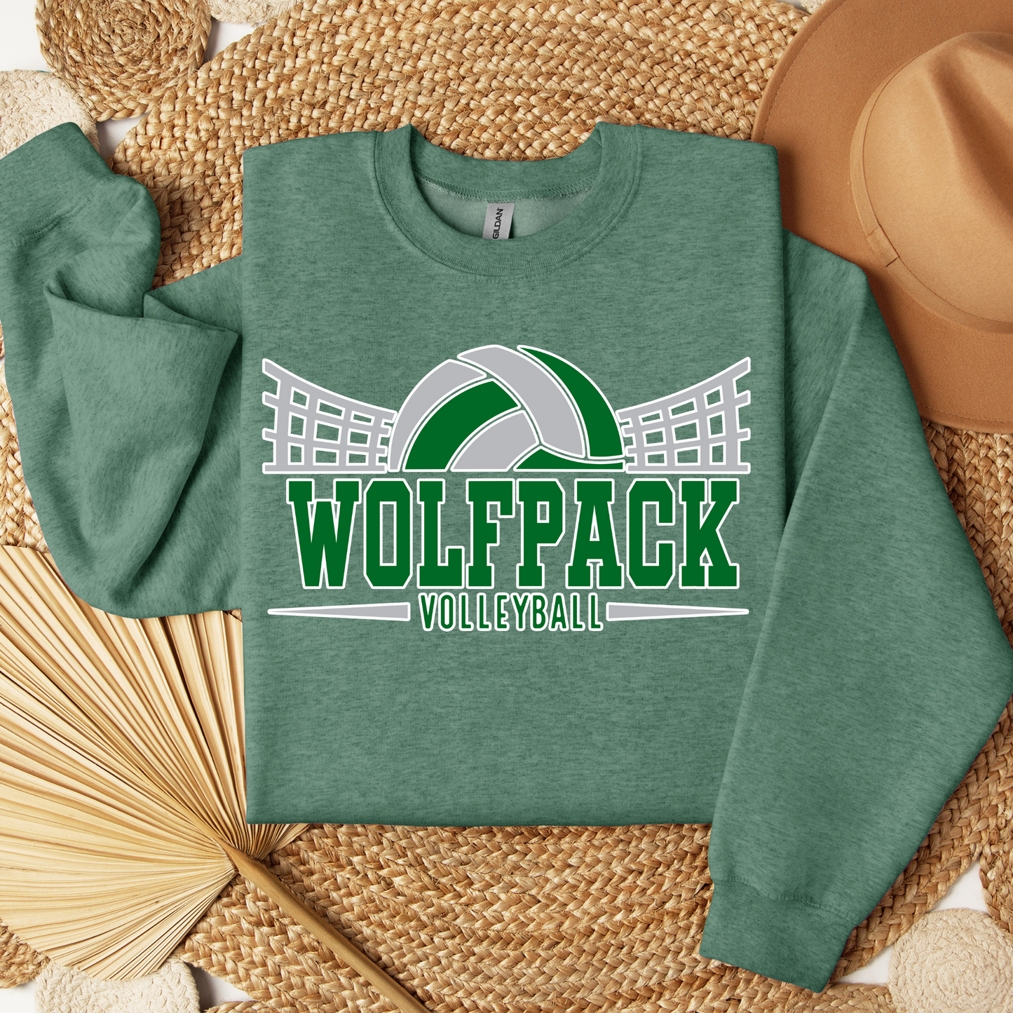 Wolfpack Volleyball - Hoodie or Crewneck Sweatshirt - Adult