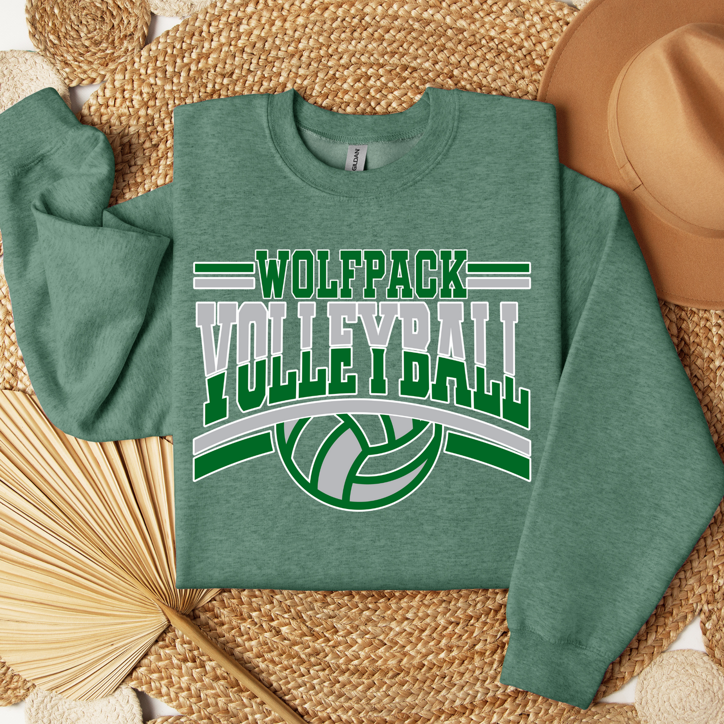 Wolfpack Volleyball - Hoodie or Crewneck Sweatshirt - Youth