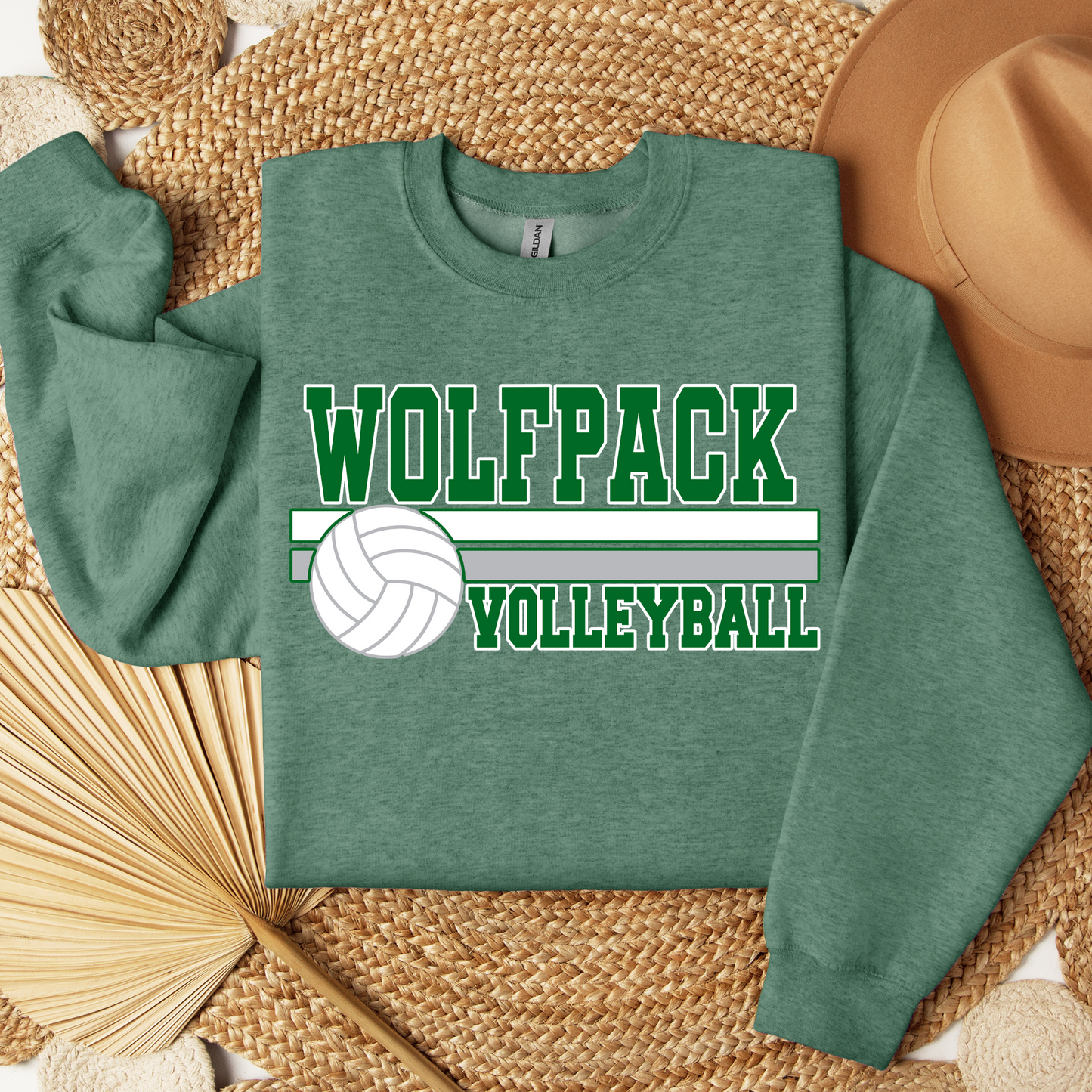 Wolfpack Volleyball - Hoodie or Crewneck Sweatshirt - Adult