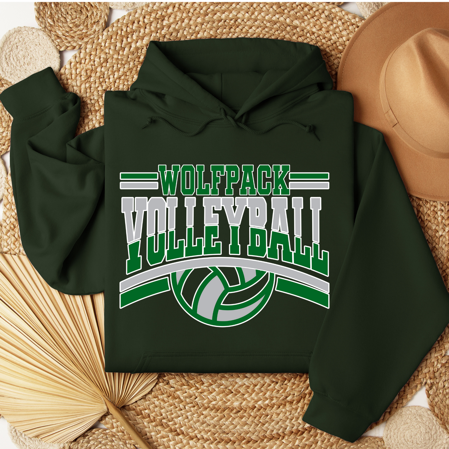 Wolfpack Volleyball - Hoodie or Crewneck Sweatshirt - Adult