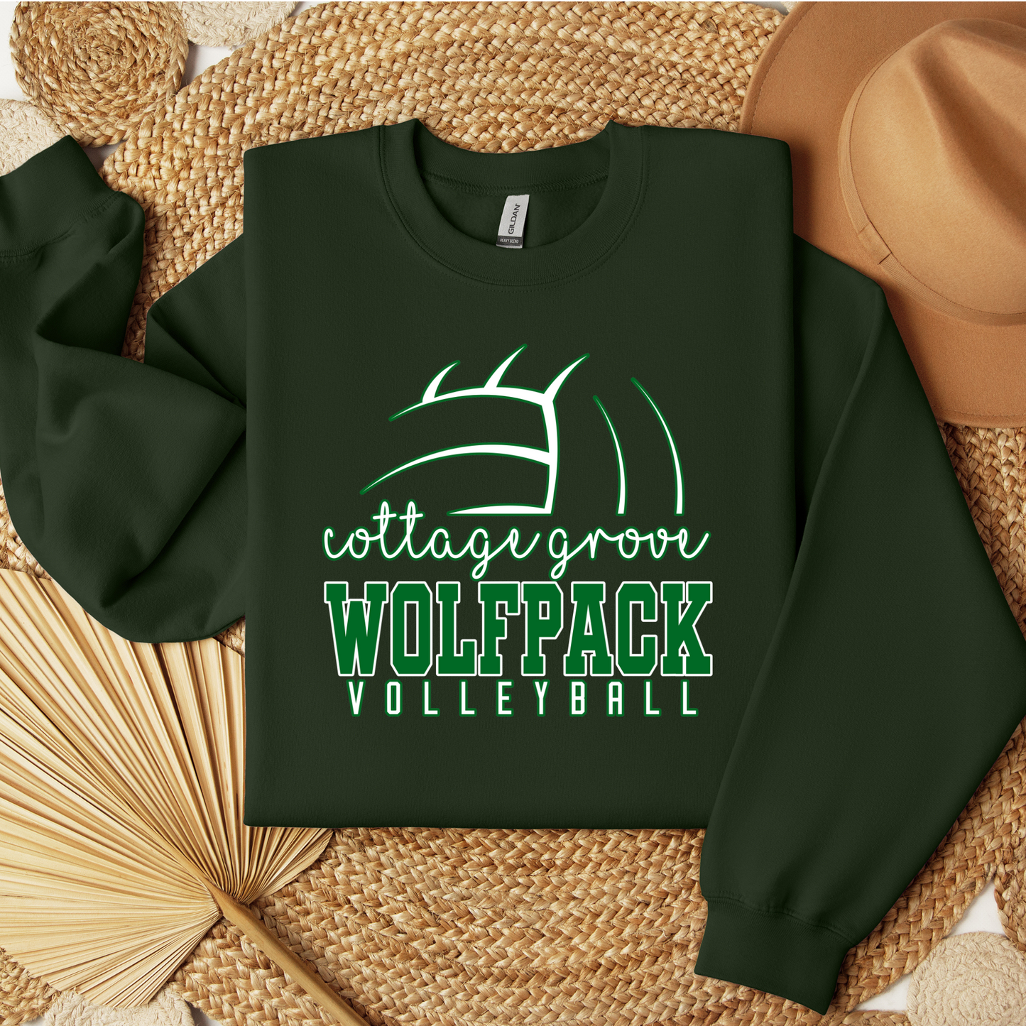 Wolfpack Volleyball - Hoodie or Crewneck Sweatshirt - Adult