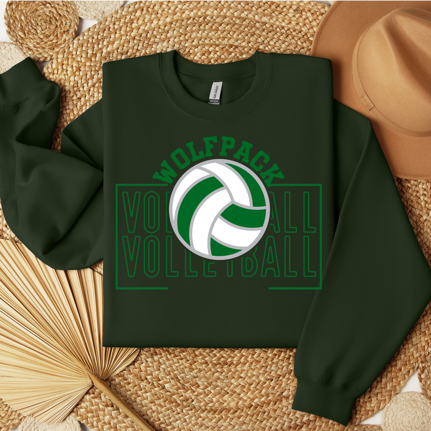 Wolfpack Volleyball - Hoodie or Crewneck Sweatshirt - Adult