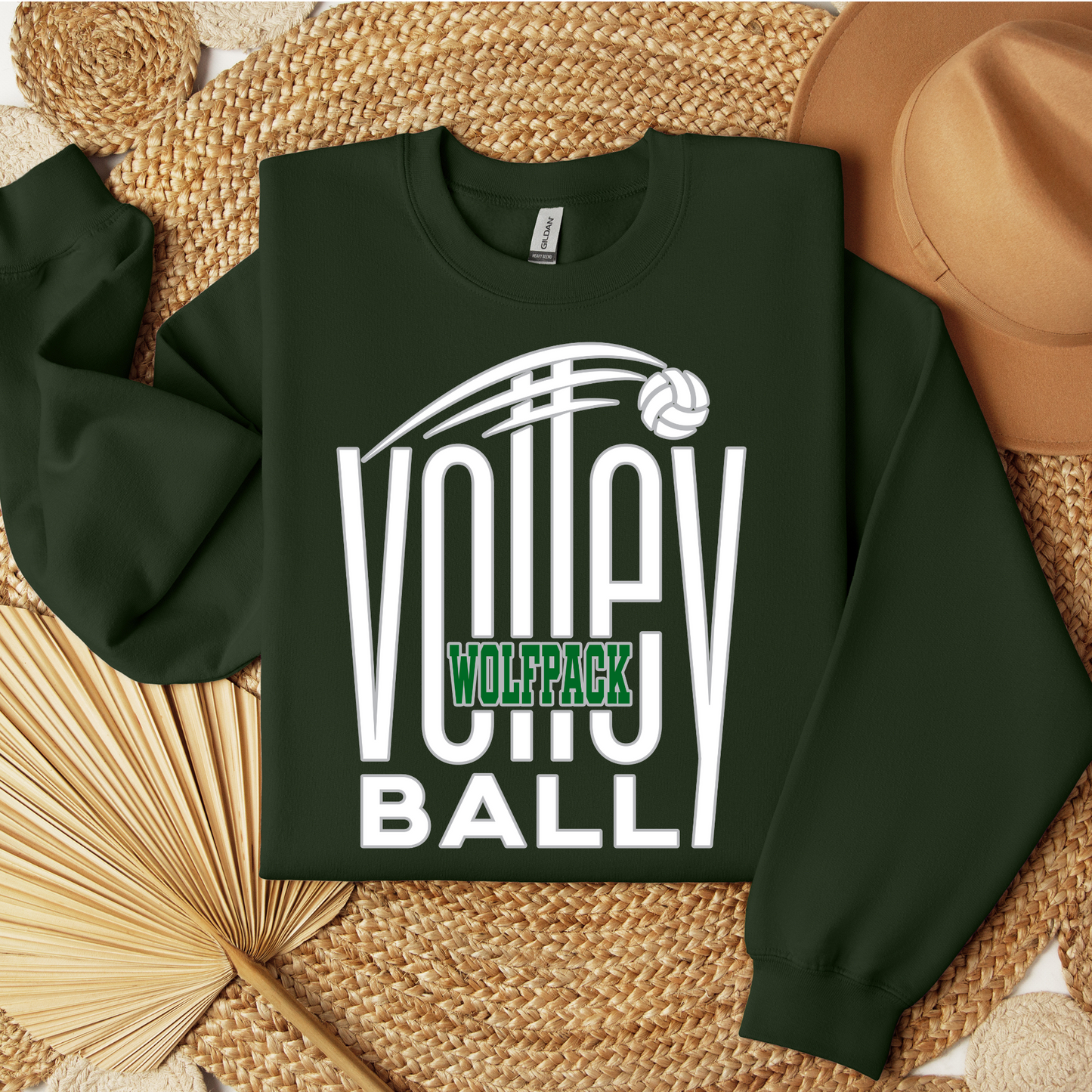 Wolfpack Volleyball - Hoodie or Crewneck Sweatshirt - Adult
