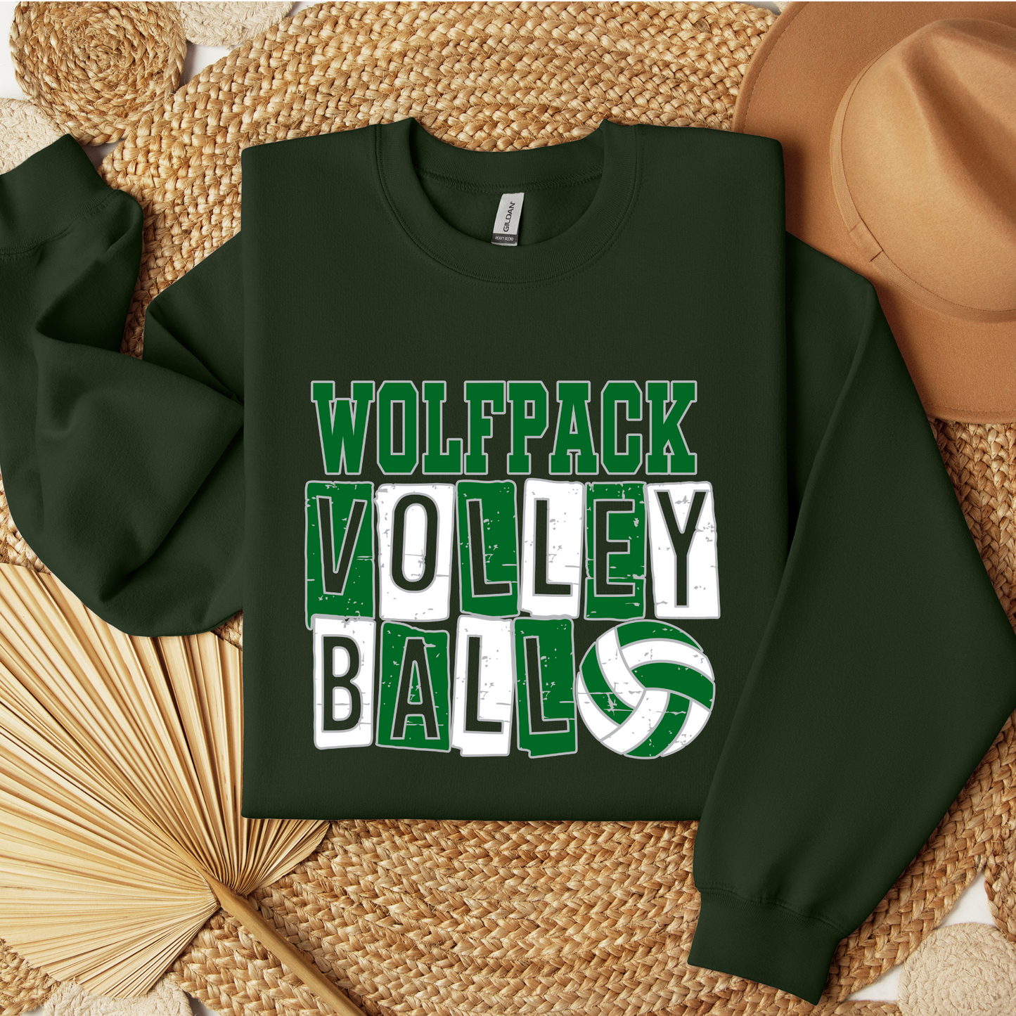 Wolfpack Volleyball - Hoodie or Crewneck Sweatshirt - Adult