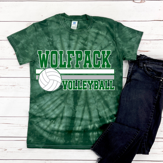 Wolfpack Volleyball Tee - Youth Tie Dye