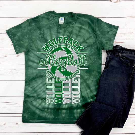 Wolfpack Vertical Tee - Youth Tie Dye