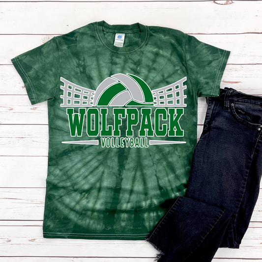 Wolfpack Volleyball Tee - Youth Tie Dye