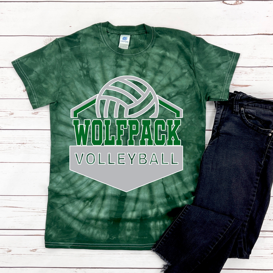 Wolfpack Volleyball Tee - Youth Tie Dye
