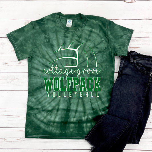 Wolfpack Volleyball Tee - Youth Tie Dye