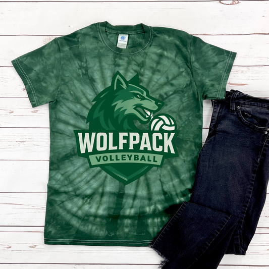 Wolfpack Volleyball Tee - Adult Tie Dye