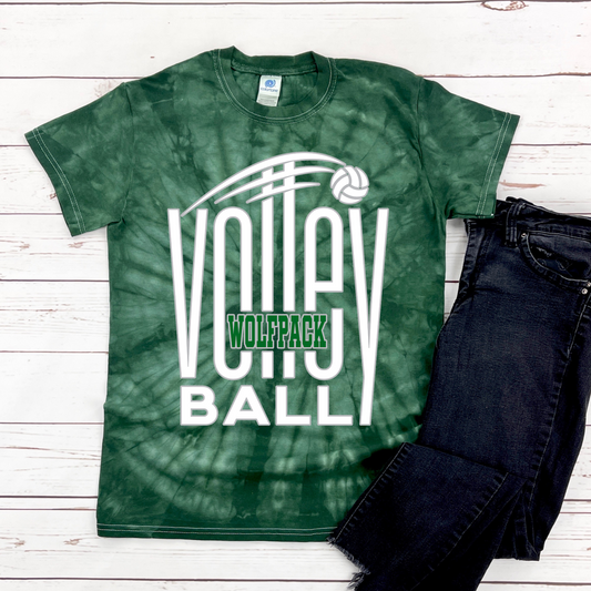 Wolfpack Volleyball Tee - Youth Tie Dye