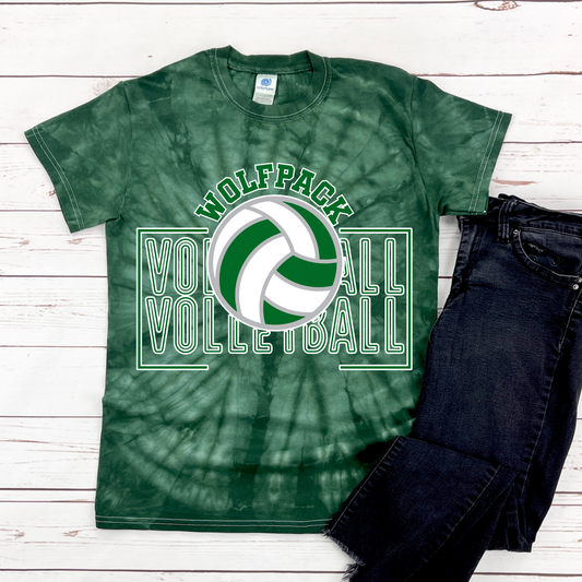 Wolfpack Volleyball Tee - Youth Tie Dye