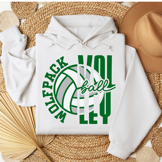 Wolfpack Volleyball - Hoodie or Crewneck Sweatshirt - Youth