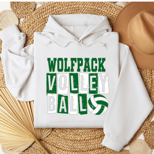 Wolfpack Volleyball - Hoodie or Crewneck Sweatshirt - Adult
