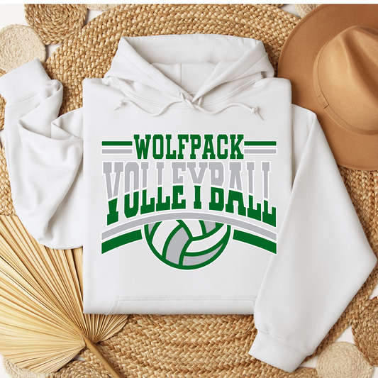 Wolfpack Volleyball - Hoodie or Crewneck Sweatshirt - Adult