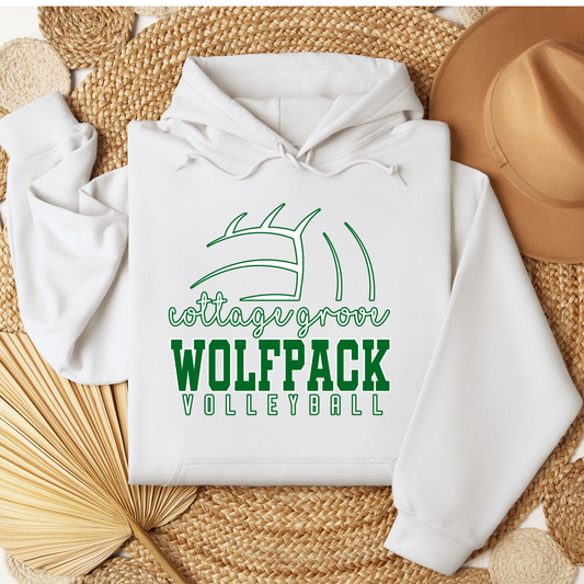 Wolfpack Volleyball - Hoodie or Crewneck Sweatshirt - Adult