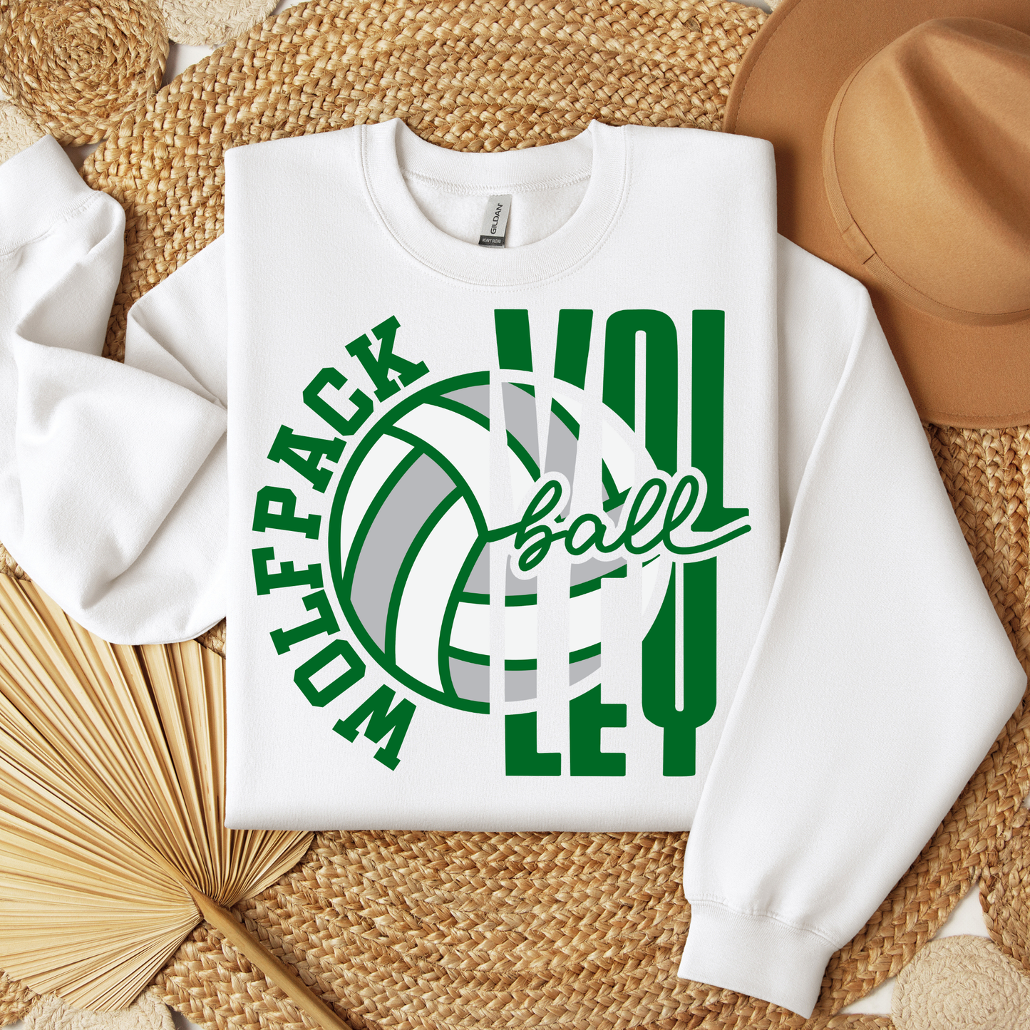 Wolfpack Volleyball - Hoodie or Crewneck Sweatshirt - Adult