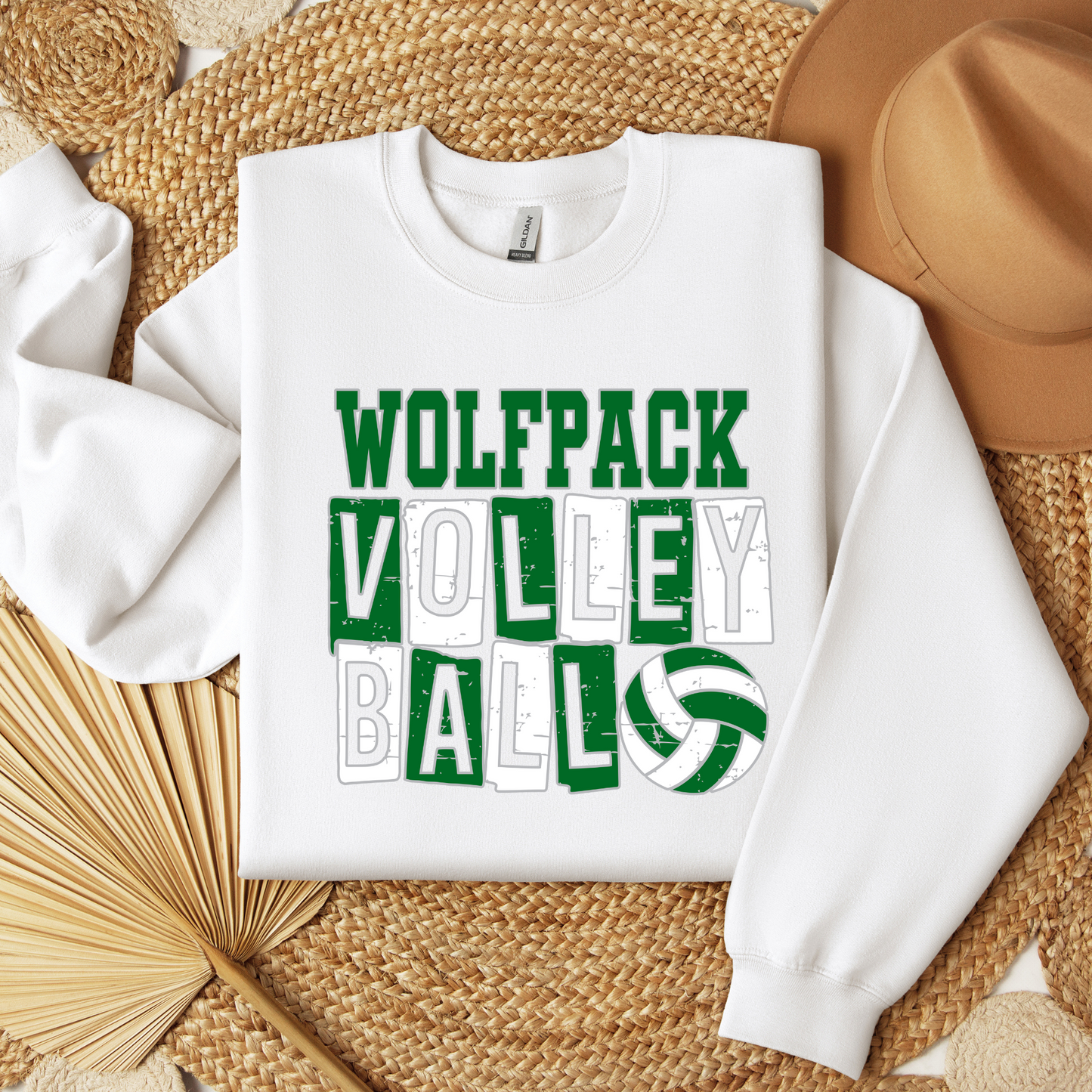 Wolfpack Volleyball - Hoodie or Crewneck Sweatshirt - Adult