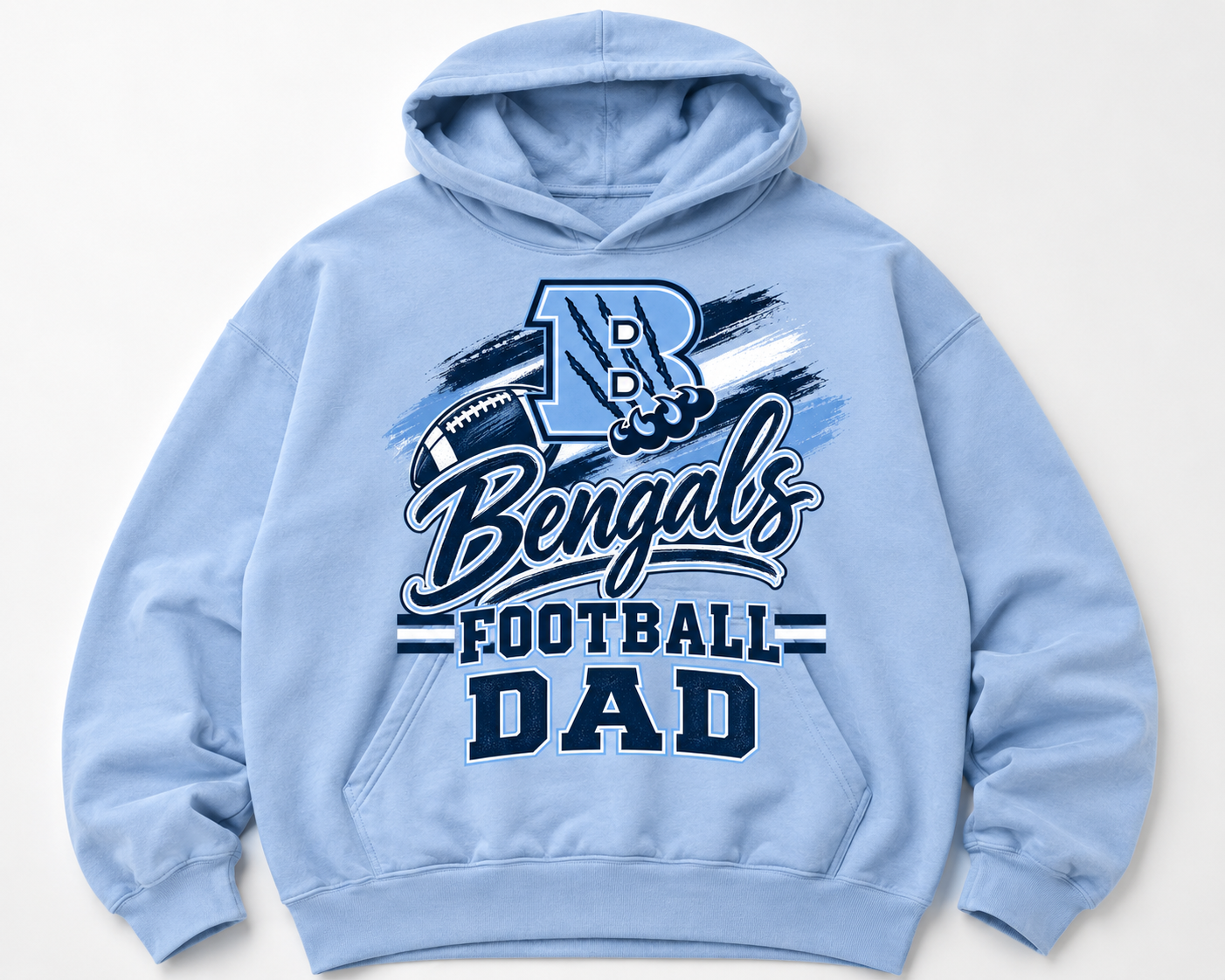 Blaine Bengals Dad Hoodie or Crew w/Optional Sleeve Design