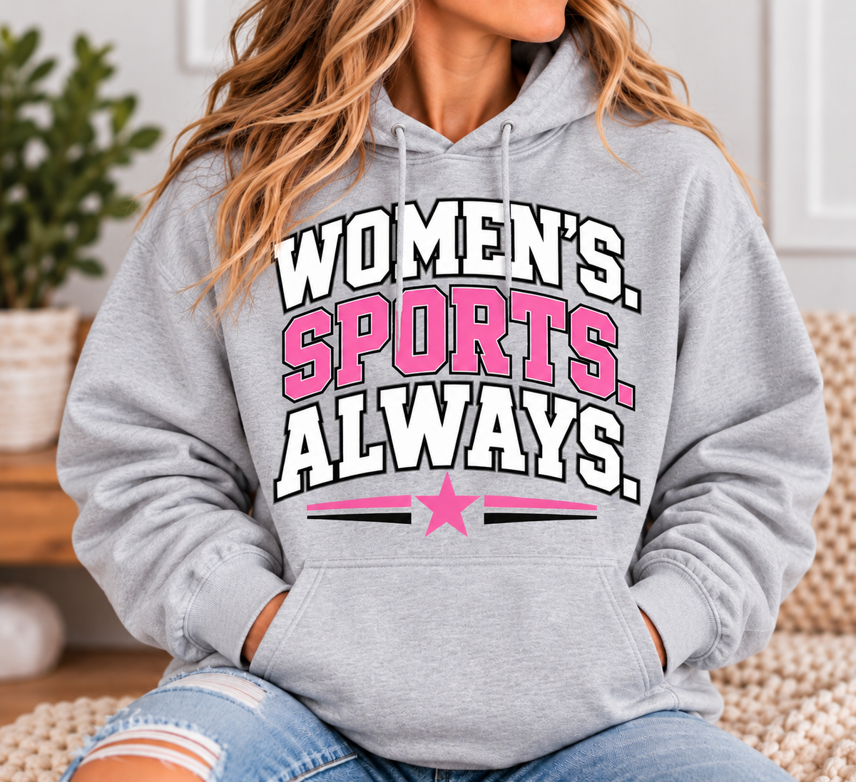 Women's. Sports. Always. Hoodie - Gray