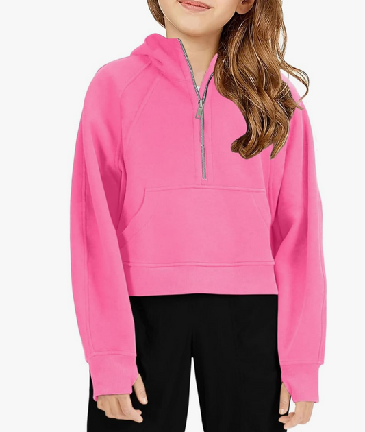 Girls - Customizable Half Zip - Black or Pink