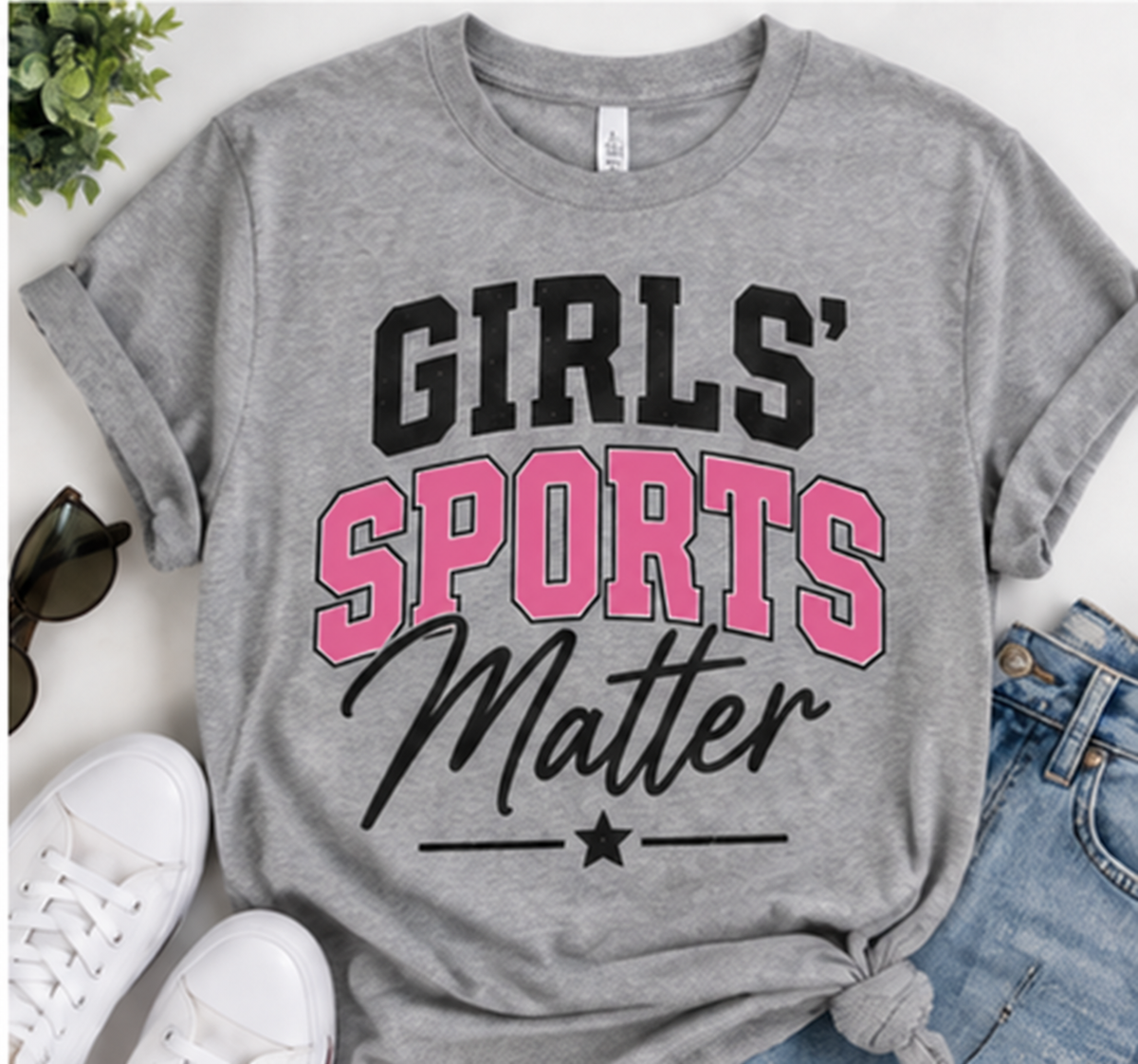Girls Sports Matter - Gray Tee