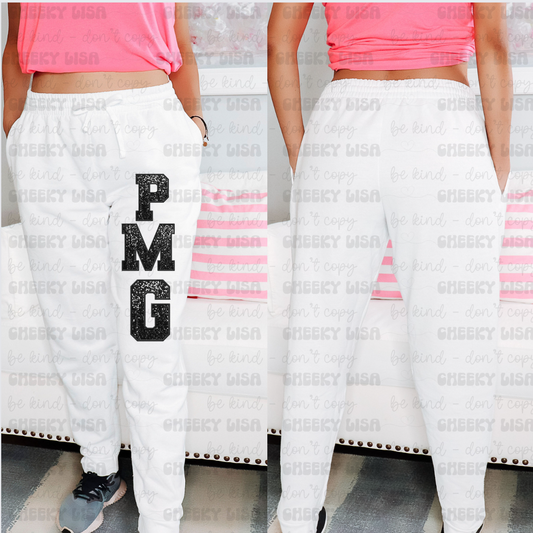 Youth Jogger Style Sweatpants - PMG Black/White