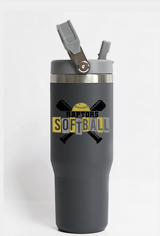 Raptors Softball 30 oz Waterbottle - Double Sided