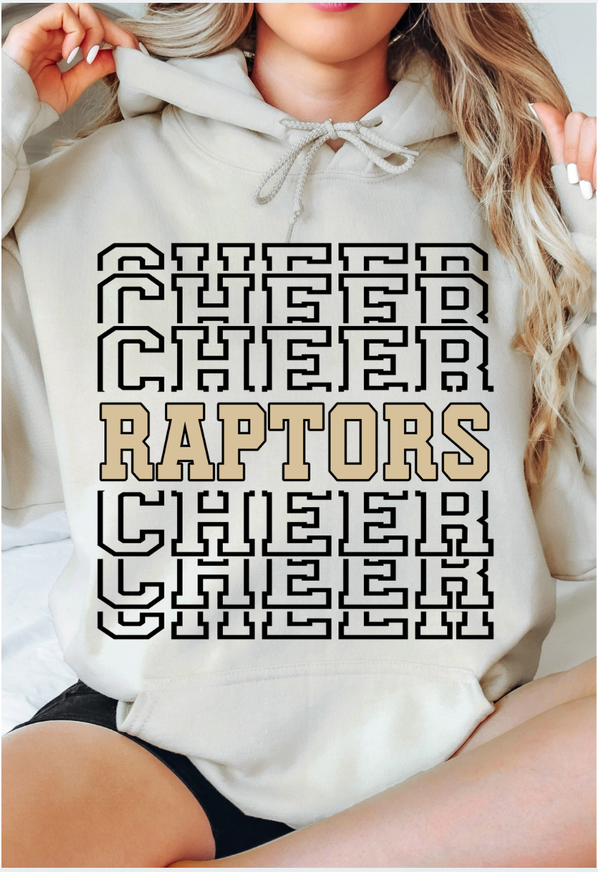 Cheer Stacked with Optional Back Hoodie - Adult