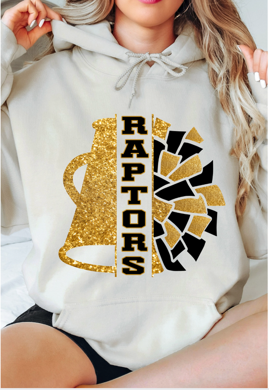 Cheer & Pom with Optional Back Hoodie - Adult